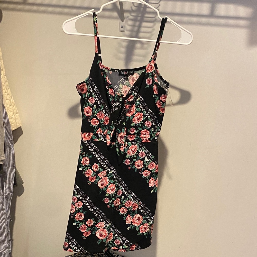 Floral Black Romper